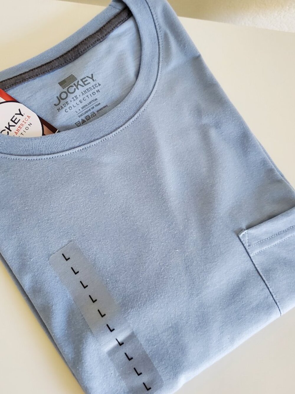 (NEW) Jockey Made in America Heritage Short Sleeve Pocket Tee Men's Size L